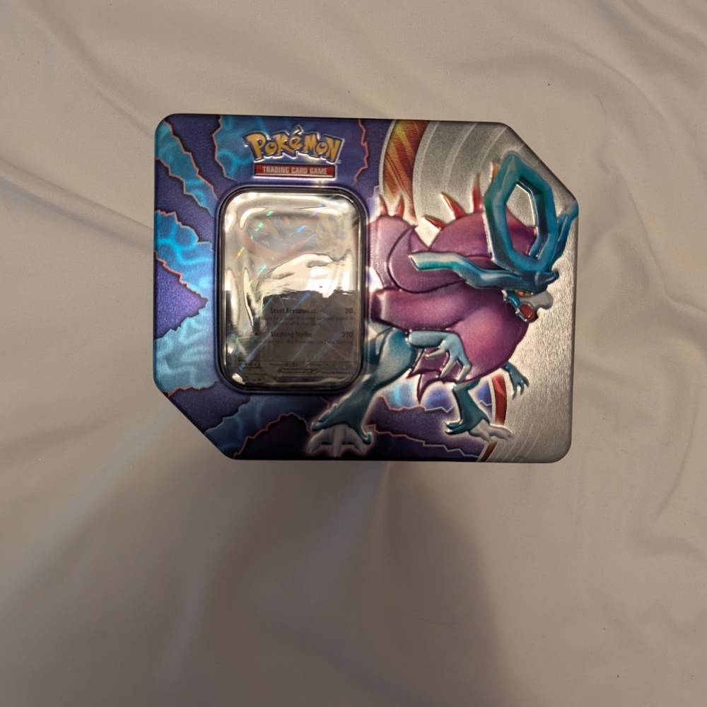 Pokemon Trading Card Tin - Purple and Blue Design